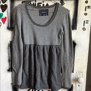 Sonoma Gray Striped Knit Top